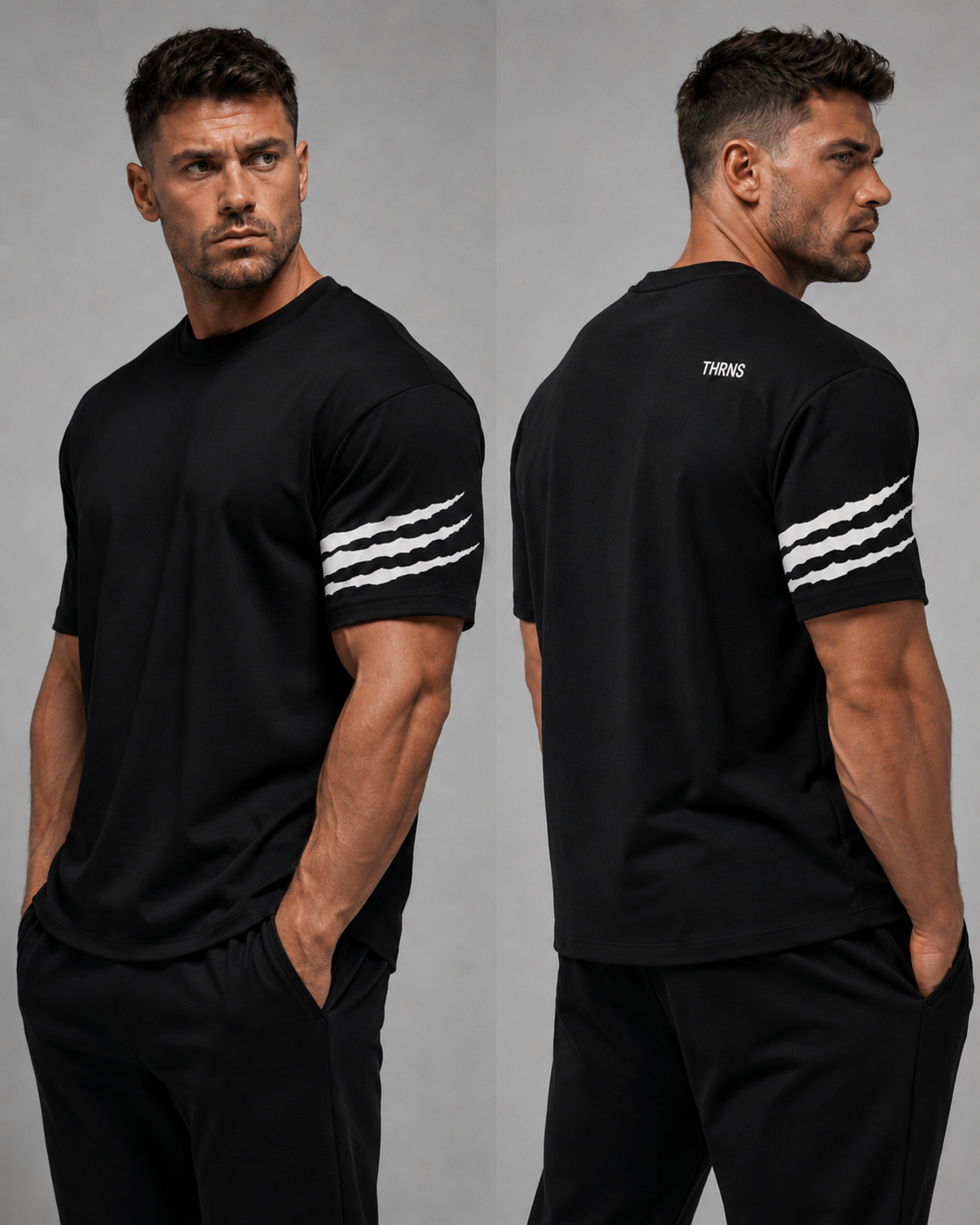 THRNS athlete wearing a dark performance sleeve